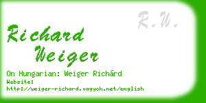 richard weiger business card